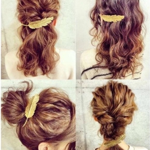 Brandy Melville Accessories - Brandy Melville Gold Metal Feather Boho Hair Clip